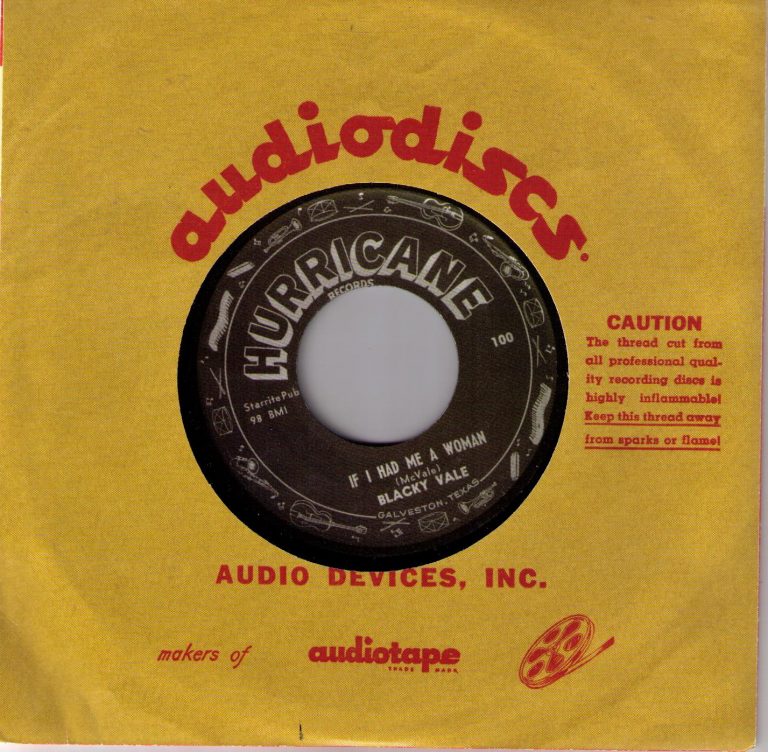 Blacky Vale: If I Had Me A Woman; Hurrycane 100 Single