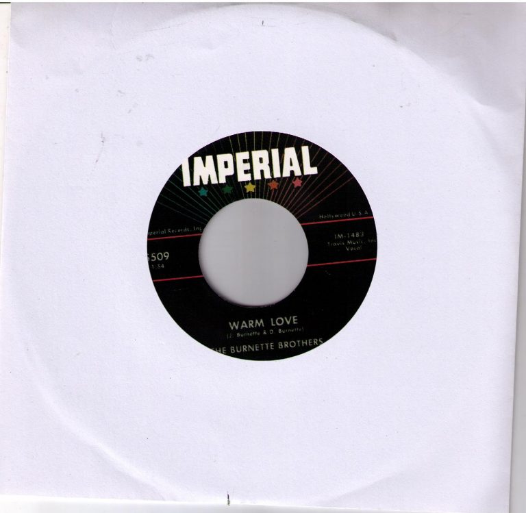 Burnette Brothers Warm Love Single Imperial 5509