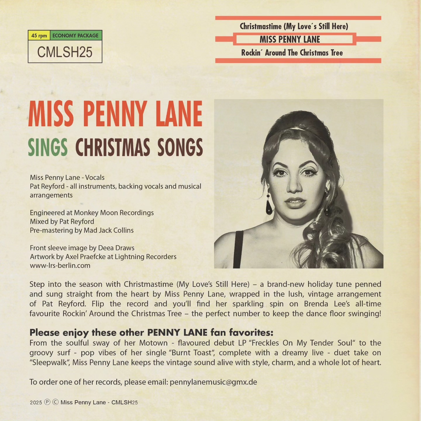 Miss Penny Lane sings Christmas Songs back